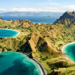 Green hills and turquoise bays of Padar Island in Komodo National Park